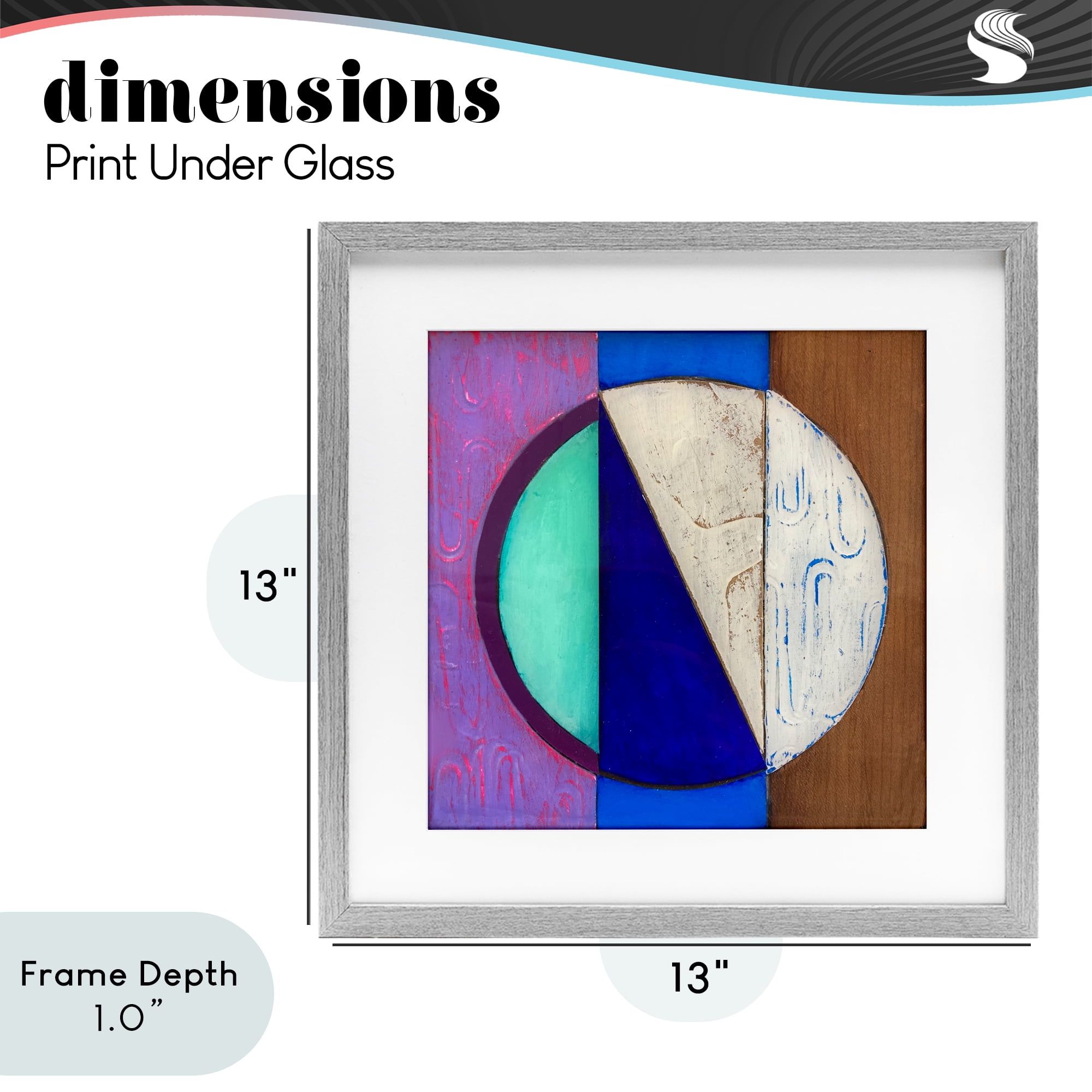 Stupell Industries Structured Blue & Purple Circle Gray Framed Print Under Glass, design by Matthew Finger