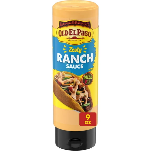 Old El Paso Taco Sauce, Zesty Ranch Sauce, Squeeze Plastic Bottle, 9 oz