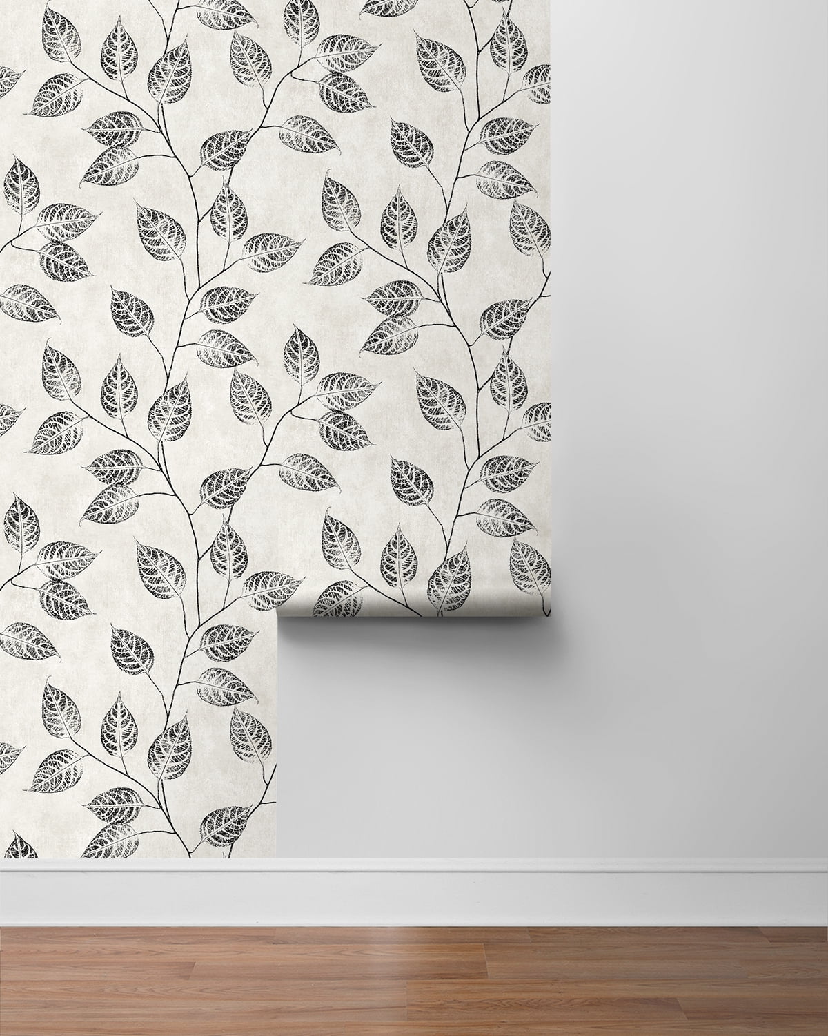 NextWall Contrast Leaf Silhouette Peel and Stick Wallpaper - 20.9 in. W x 18 ft. L Roll