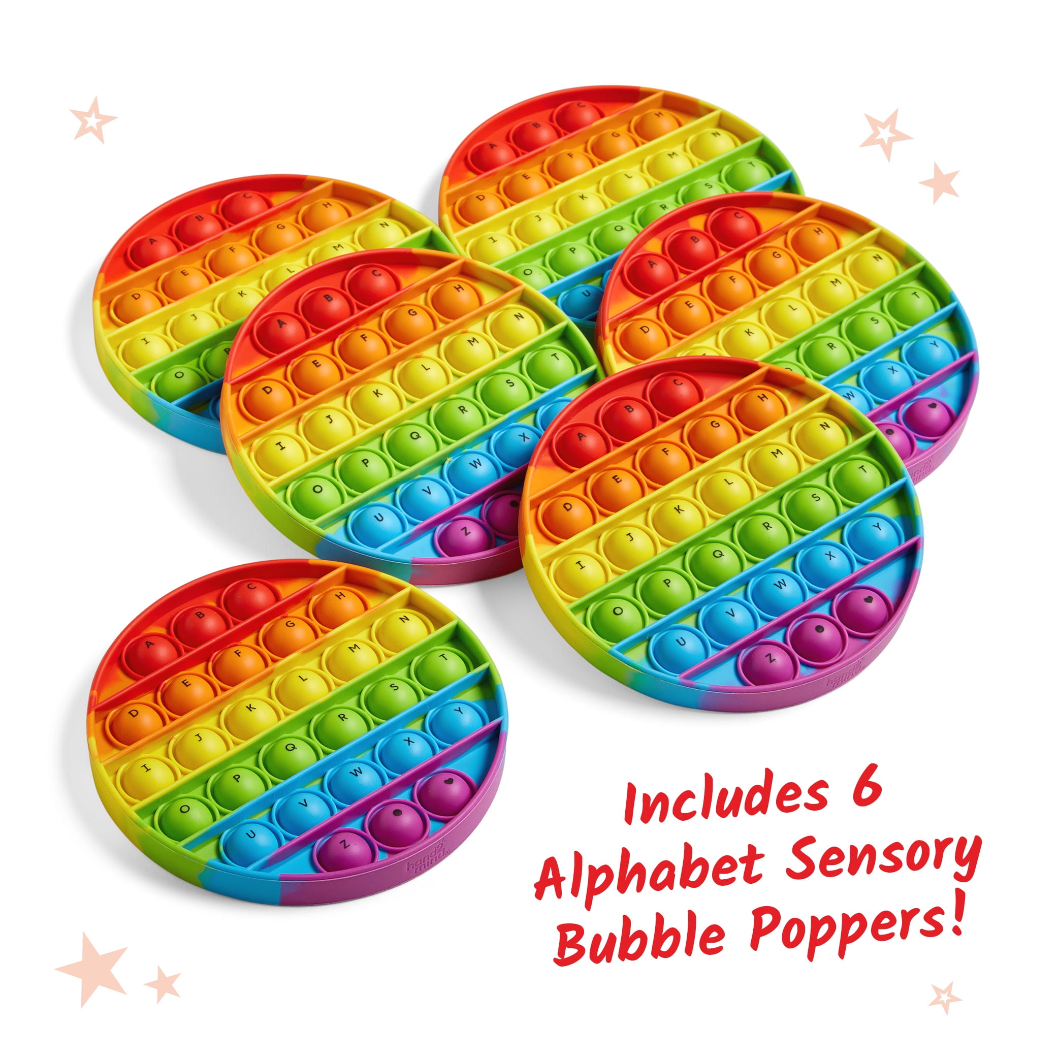 hand2mind Alphabet Sensory Bubble Poppers, Push Pop Fidget Toy, Letter Practice for Preschoolers, Kids Easter Basket Stuffers