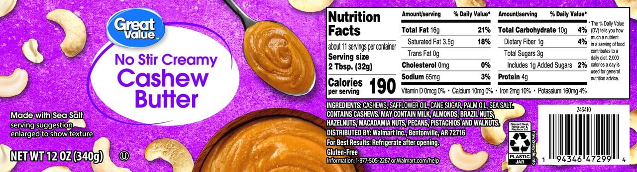 GV Creamy Cashew Butter No Stir 12oz