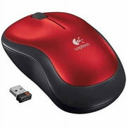 Logitech M185 Wireless Mouse, 2.4GHz with USB Mini Receiver, 12-Month Battery Life, 1000 DPI Optical Tracking, Ambidextrous, Red