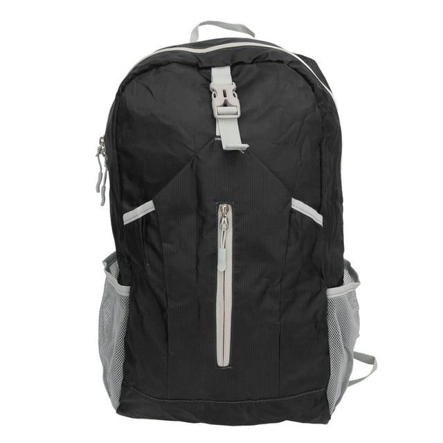 Mochila plegable ultraligera para deportes al aire libre, ligera y plegable, para senderismo, montañismo, viajes, color negro