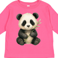 thumbnail image 4 of Inktastic Adorable Panda with Bamboo Illustration Boys or Girls Long Sleeve Toddler T-Shirt, 4 of 5
