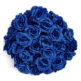 thumbnail image 2 of Flores Artificiales Cabezas de Flores de Rosas de Seda, 200 Piezas (Azul Oscuro), 2 of 8