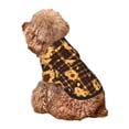thumbnail image 5 of Honeii Brown Plaid Sunflower Print Small Dog Hoodies Pet Hooded Sweatshirts Fall Winter Puppy Cat Sweaters Warm Clothes for Small Dogs Outfits Costume-Medium, 5 of 7