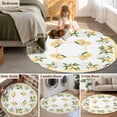 thumbnail image 5 of Round Rugs 3Ft, Lemon Yellow Round Area Rug Washable Indoor Throw Carpet, Modern Country Flower Floral Summer Spring Small Non Slip Circle Rug for Bedroom Living Room Home Decor Aesthetic, 5 of 8
