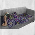 thumbnail image 6 of Purple Mandala Soft Flannel Fleece Throw Blanket, Paisley Leaves with Flower in Vibrant Tones Boho Print, Cozy Plush for Indoor and Outdoor Use, 50" x 70", Multicolor, by Ambesonne, 6 of 6