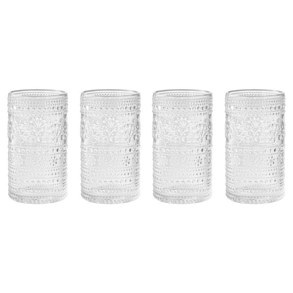 The Pioneer Woman Channing Glass18 Ounce Tumbler, Clear, Set of 4