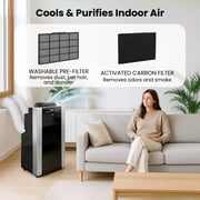 Whynter 14,000 BTU Dual Hose Portable AC, Dehumidifier, Fan & Activated Carbon Filter, 500 Sq Ft