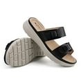 thumbnail image 6 of JABASIC Women Slide Sandals Comfortable Adjustable Double Buckle Platform Sandal (8,Black), 6 of 6