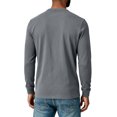 thumbnail image 5 of Mens Long Sleeve Henley Shirts 3 Button Moisture Wicking Tee Solid Color Soft Basic Casual Tshirt Gray XL, 5 of 6