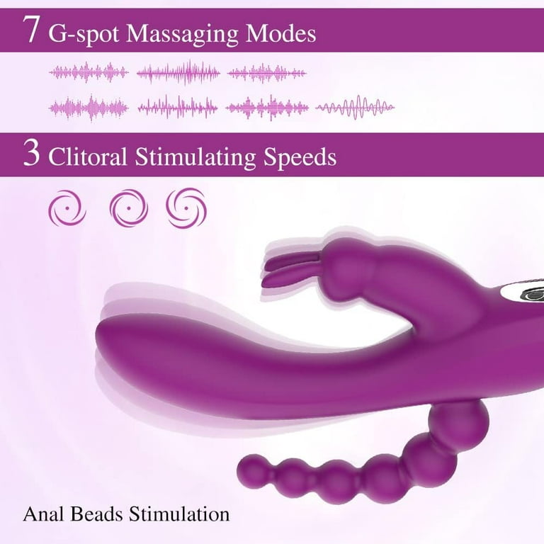 Anal Clit Vibrator G Spot Dildo Rabbit Adult Sex Toy Massager Women Couples  Pink