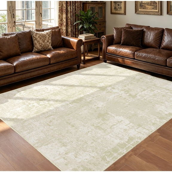 WANLISELL 5 x 7ft Area Rugs, Non-Slip Modern Washable Rug, Abstract Soft for Living Room Entryway Bedroom Nursery, Beige