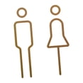 thumbnail image 4 of Letrero de baño para hombre y mujer, adhesivo ligero, acrílico, símbolo de baño. oro, 4 of 9