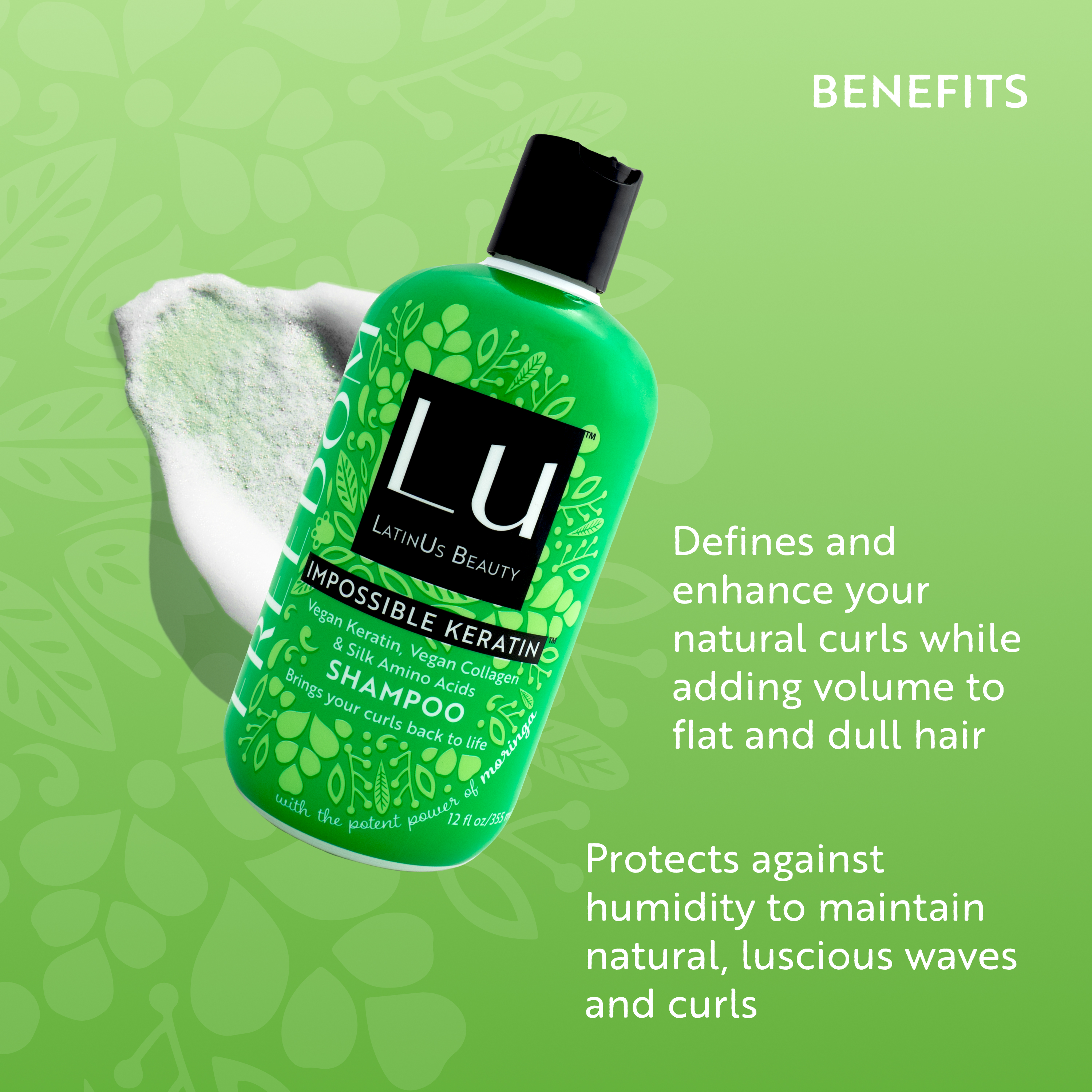 LU LatinUs Beauty Freedom Curl Enhancing Shampoo with Impossible Keratin & Natural Oils, for All Hair Types,12 oz - image 4 of 10