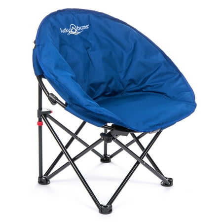 Lucky Bums Moon Lightweight Durable Camp Chair with Carrying Case, Blue, Medium