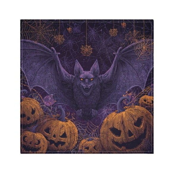 Qxltty Halloween Bat Napkins 20×20in Perfect for Parties Dinners Weddings Cocktail Housewarming Cloth Napkins Set of 6