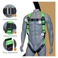 thumbnail image 6 of Universal Full-Body Fall Protection Safety Harness with Dorsal D-Ring and Mating Buckle Legs | High-Visibility Green | Shock Absorbing Lanyard & Tool Lanyard (OSHA/ANSI), 6 of 9