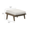 thumbnail image 3 of Saratoga Outdoor Patio Teak Ottoman in Weathered Gray White, 3 of 9