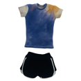 thumbnail image 4 of 1/6 camisa de manga corta informal con pantalones cortos de verano, tops de verano que corren pantalones cortos para figuras de mujer de 12 pulgadas azul, 4 of 8
