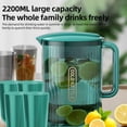 thumbnail image 3 of Water Pitcher 74.4oz, Large Capacity 4 Matching Cups, Transparent, Portable, Safe,AS Black, Green, Kettle 2200ml, Cups 400ml, for Daily Use or Parties, 3 of 6