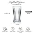 thumbnail image 2 of 15 Ounces/ 430ml Highball Glasses Set of 6, JOYCEMALL Vintage Style Clear Drinking Glasses Juice Tumblers & Water Cups Kit for Juice Cocktails Iced lemonade Tea Frappe Smoothies Milkshakes kitchen, 2 of 8