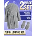 thumbnail image 2 of Sleep & Co Girls Bathrobe Set - Soft Plush Fleece Bathrobe with Matching Slippers for Girls, 2 of 7