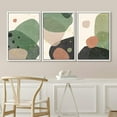 thumbnail image 3 of IDEA4WALL Framed Canvas Print Wall Art Set of 3 Mid-Century Modern Pastel Polygons Illustrations Abstract Geometric Modern Art Color Block Wall Decorative Artwork for Room Decor - White 16"x24"x3, 3 of 5
