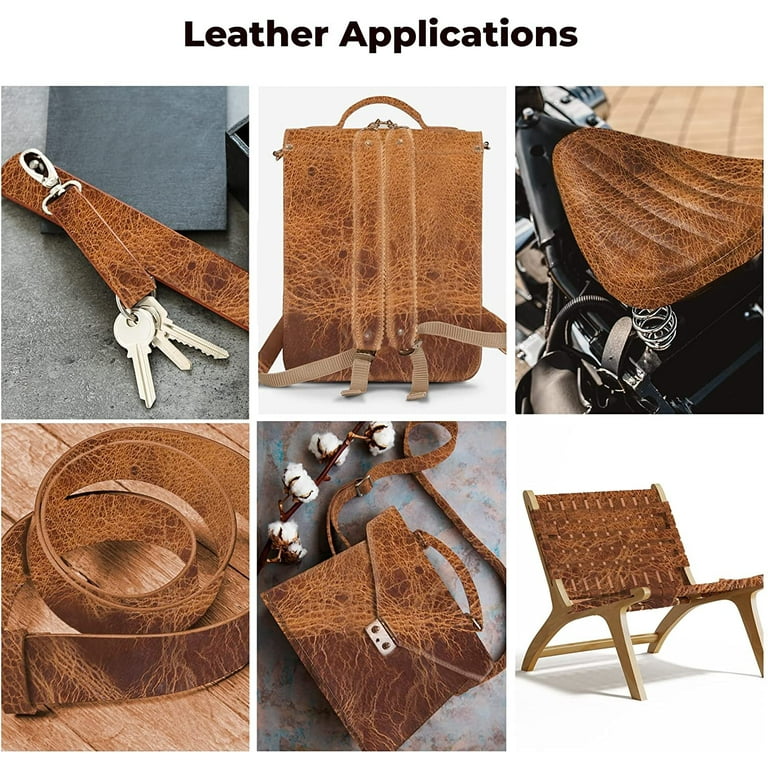 European Leather Work Buffalo Belt Blanks 8-10 oz. 3-4mm Size: 2x60  5.1x152.4cm Vintage Tan Color Full Grain Leather Belt/Straps/Strips DIY,  Tooling, Holsters, Knife Sheaths, Furniture 