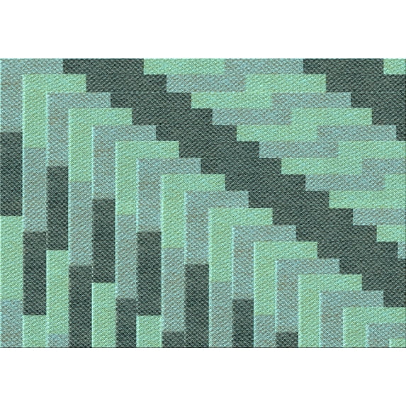 Ahgly Company Machine Washable Indoor Rectangle Transitional Hazel Green Area Rugs, 8' x 10'