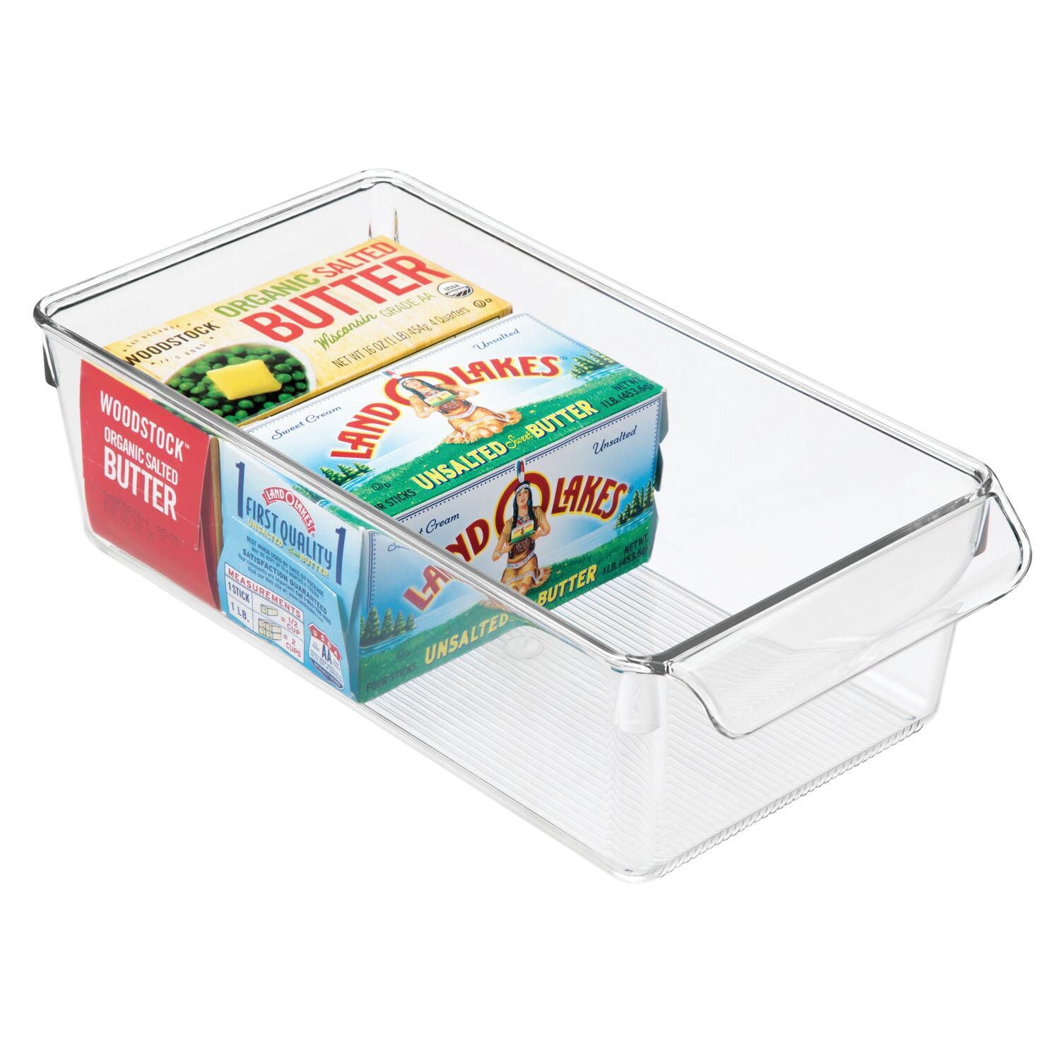 iDesign Linus Clear BPA-Free Plastic Fridge and Freezer Storage Organizer Bin with Handle for Kitchen, Pantry, Office, Bathroom, 11.5" x 6" x 3.5"