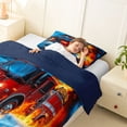 thumbnail image 3 of Erosebridal Cartoon Fire Truck Twin Comforter Sets for Kids Boys, , Navy Reversible, 1 Comforter and 1 Pillowcase, 3 of 6