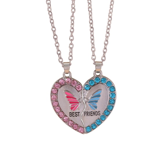 DESIGNICE Bff Necklace for 2, Best Friend Necklaces Cute Design Valentines Day Gifts Matching Heart Pendant Friendship Necklaces Matching Heart Pendant Friendship Necklace