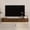 Brown + MDF, variant on Mid-Century Curved TV Stand, 69" Floating Wall Mounted Media Console with 16 Color LEDs
