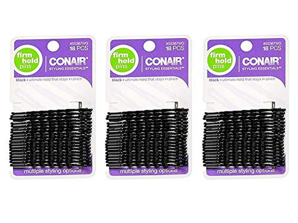 Conair Secure Hold Bobby Pins in Clear Plastic Storage Case Black