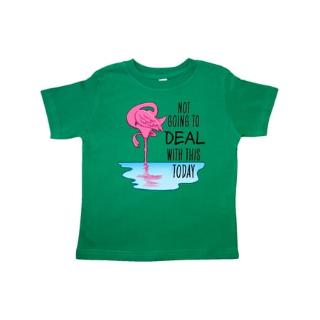 

Inktastic Not Going to Deal with This Today- Sleeping Flamingo Gift Toddler Boy or Toddler Girl T-Shirt