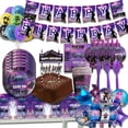 thumbnail image 1 of Decoración temática de fortnite para fiesta de cumpleaños, suministros para eventos, juego de pajitas de plástico, plato, servilletas, pegatinas, globos de dibujos animados, adorno para pasteles, 1 of 1