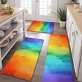 thumbnail image 2 of Rainbow Tie Dye Ink Pattern Kitchen Rugs Sets Of 3,Kitchen Runner Rugs Non Skid Washable,Decorative Kitchen Floor Mats for Kitchen,Sink,Laundry,17"x30"+ 17"x47" + 17"x59", 2 of 6