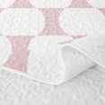 thumbnail image 5 of Castle Fairy Bohemian Oval Grid Twin Quilt Set 2 Pieces,Vintage Rounded Twin Coverlet Set,Pink White,1 Bedspread and 1 Pillowcase, 5 of 7