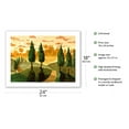 thumbnail image 2 of Tuscan Sunset - Tuscany Italy - Italian Vineyards Cypress Trees - From an Original Watercolor Painting by Robin Wethe Altman - Fine Art Matte Paper Print (Unframed) 18x24in, 2 of 4