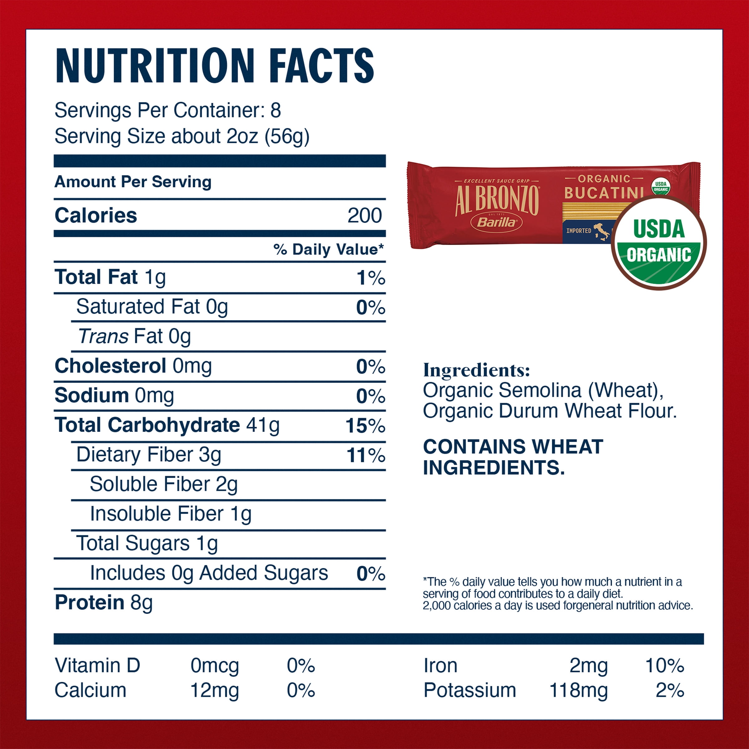 Barilla Al Bronzo Organic Bronze Cut Bucatini Pasta, 16 oz.