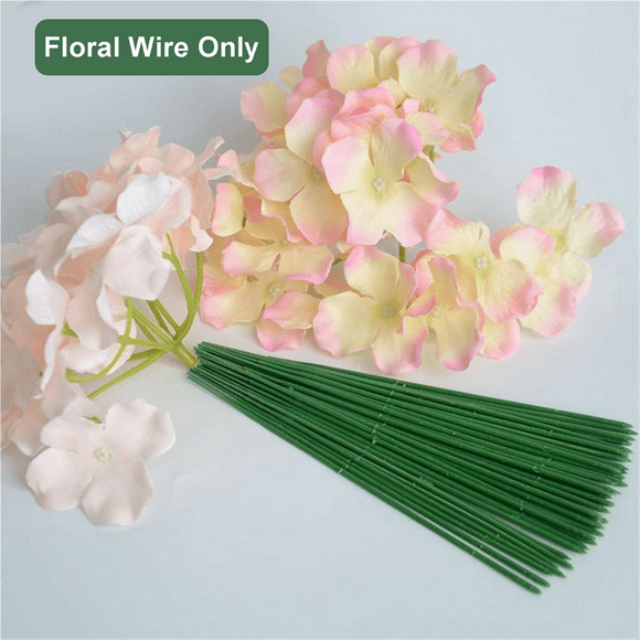Florist Wire, 200pcs Plastic Floral Stem, Artificial Flower Rod, Plant Stub Wire Green Florist Wires, Floral Wire