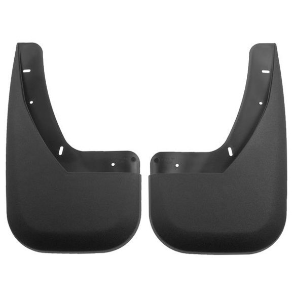 Husky Liner Mud Flap 57731 Custom Mud Guards; Direct-Fit; Set of 2; Contoured; Without Logo; Black; Thermoplastic; Screw On