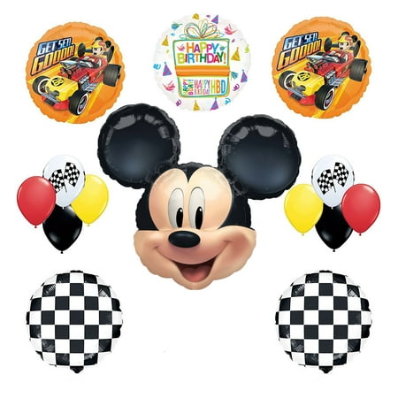Mickey Mouse Birthday Party Supplies and Mickey Roadster Balloon Bouquet Decorations
