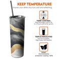thumbnail image 6 of 20oz Black and Gold Marble Skinny Tumblers Stainless Steel Tumbler with Lid and Straw,Vacuum Insulated Double Wall Travel Tumbler Cups with Cleaning Brush for Coffee,Tea, 6 of 6