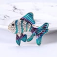 thumbnail image 2 of QQTDFG Cute Goldfish Tropical Fish Pendant Brooch Pin Enamel Crystal Womens Jewelry -Blue, 2 of 8