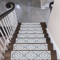 thumbnail image 2 of SussexHome Tetra One Design 9" X 28" Stair Treads - 70 % Cotton Anti-Slip Carpet Strips for Indoor Stairs-Easy to Install Stair Treads with Double Adhesive Tape-Safe, Extra-Grip, 13-Pack-Gray, 2 of 9