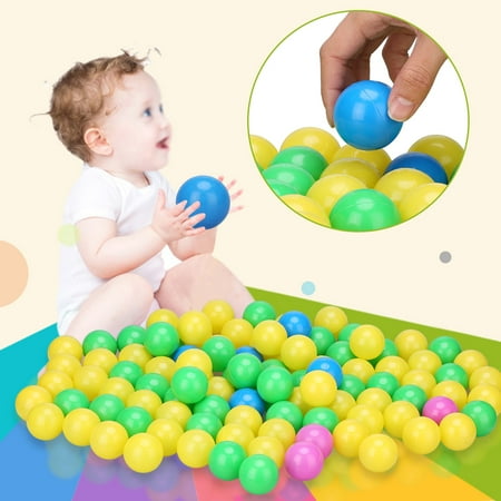 Soft Baby Ball 100pcs/set Soft Plastic Colorful Children Kids Secure Ocean Balls Baby Pits Swim Toys 4cm, Kid Ball, Baby Pits ()