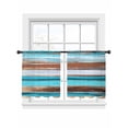 thumbnail image 2 of Abstract Turquoise Sheer Curtains 45 Inches Long 2 Panels Brown Gradient Retro Wood Grain Light Filtering Semi Sheer Window Curtains Drapes for Bedroom Living Room 52"x45", 2 of 7